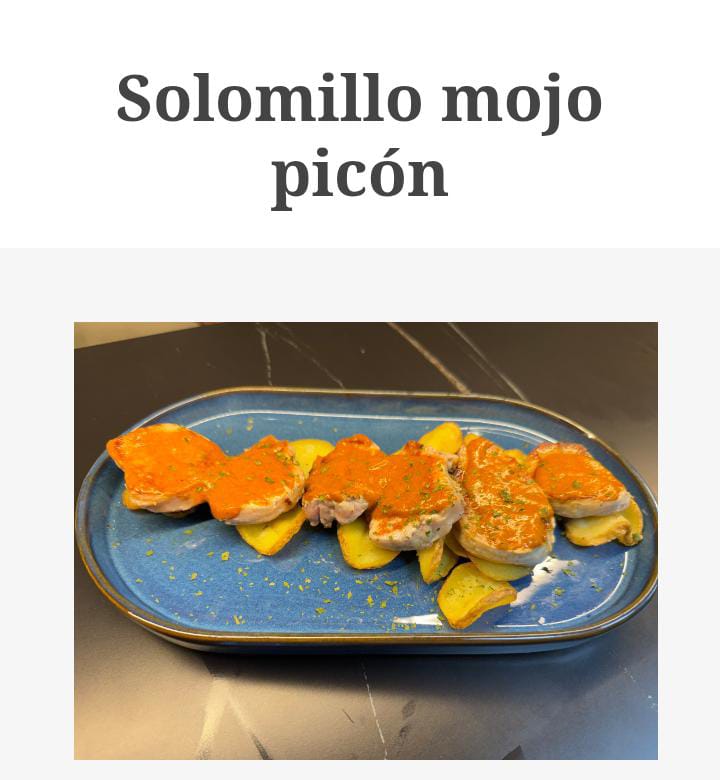 Solomillo con salsa mojo picon